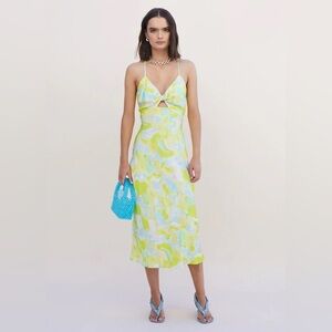 Suboo Kaleidoscope Twist Front Slip Dress - Splash